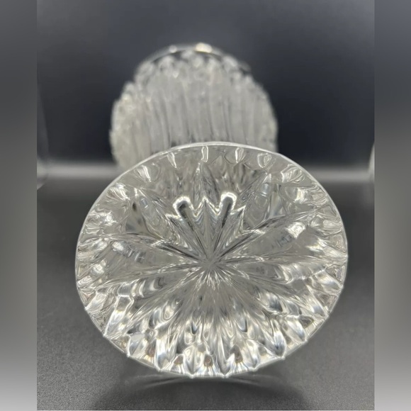 Vintage Crystal Vase 10” German Oneida Southern Garden Hand Cut Frosted Roses - Picture 5 of 13